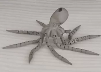 3D Metal Octopus Model